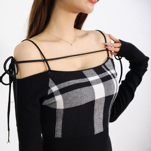 String core plaid dress